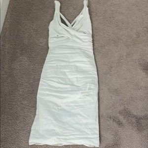 Nicole Miller white ruched cocktail dress sz 2